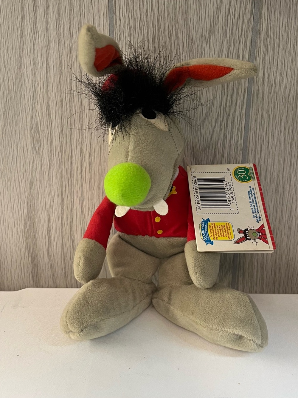 Rare Tyco Sesame Street Beans Benny Rabbit Bunny Plush Muppets Jim Henson 1997
